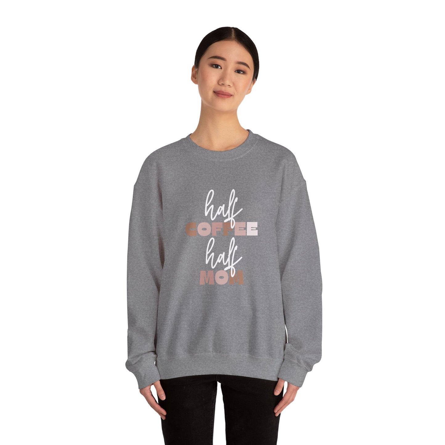 Half Coffee Half Mom Heavy Blend™ Crewneck Sweatshirt