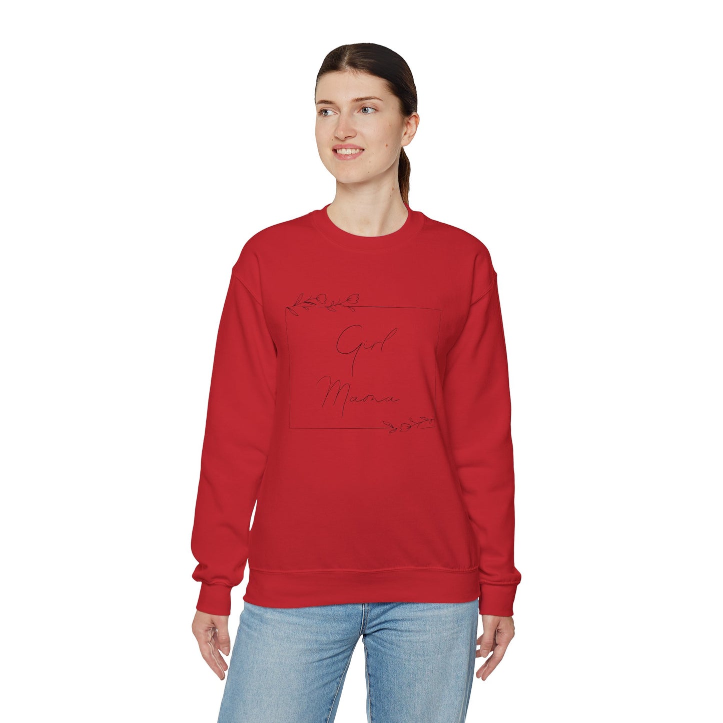Floral Girl Mama Heavy Blend™ Crewneck Sweatshirt